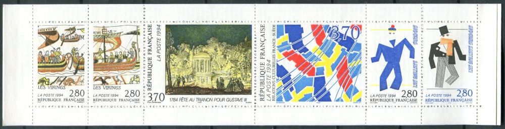 (1994) MiNr. 3012 - 3017 ** - Francie - ZS (MH 35) - Kulturní vztahy mezi Francií a Švédskem