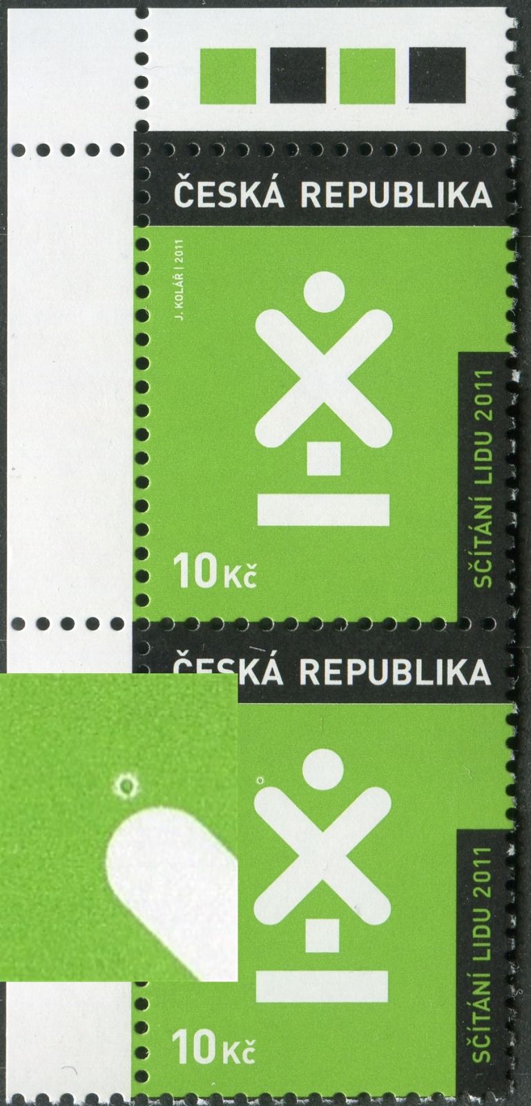 Česká pošta (2011) 666 ** ČR - Sčítání lidu - VV 11/1 - kroužek nad "X"