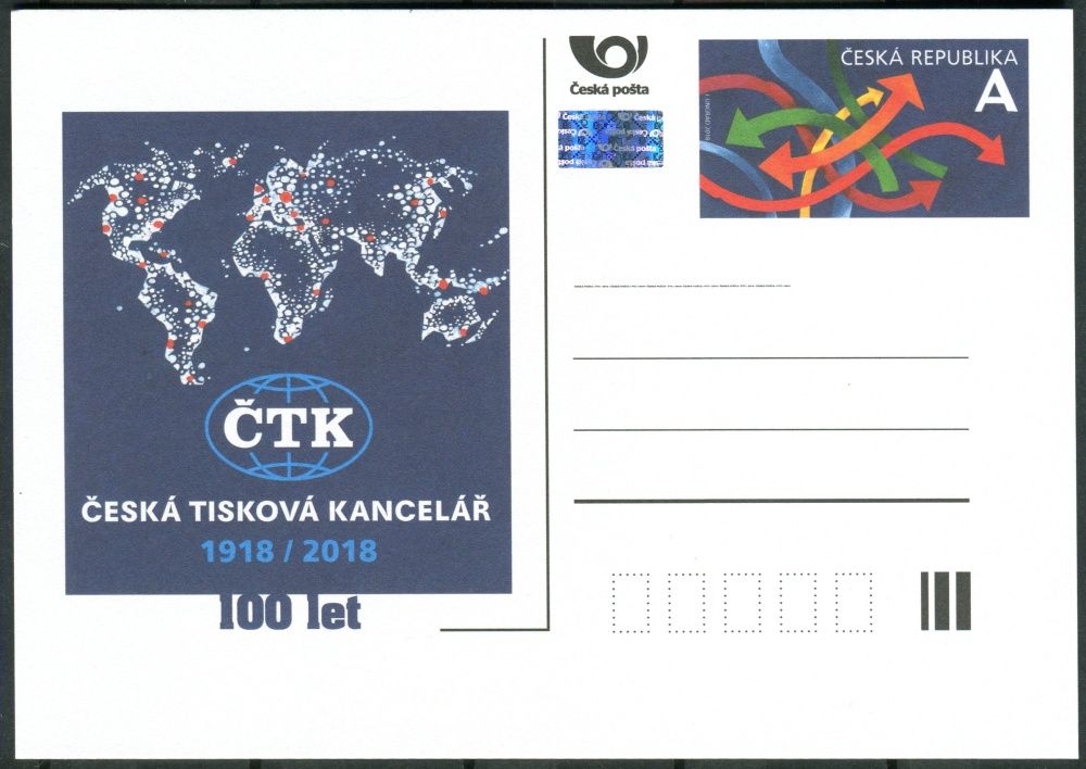 Česká pošta (2018) CDV 184 ** - 100 let ČTK