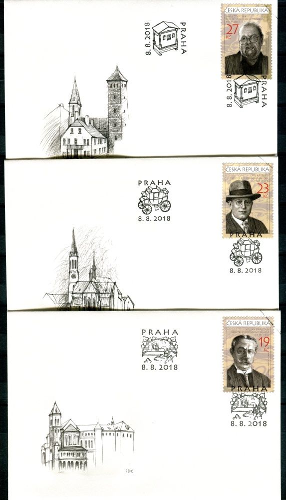 (2018) FDC 988 - 990 - Česká republika - specimen - 100 let Poštovního muzea