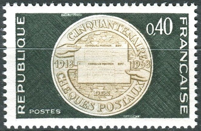 (1968) MiNr. 1609 ** - Francie - 50 let poštovní kontrolní služby