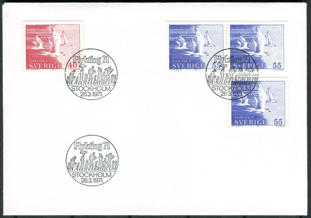 (1971) FDC 704 - 705 - Švédsko - Mezinárodní pomoc uprchlíkům