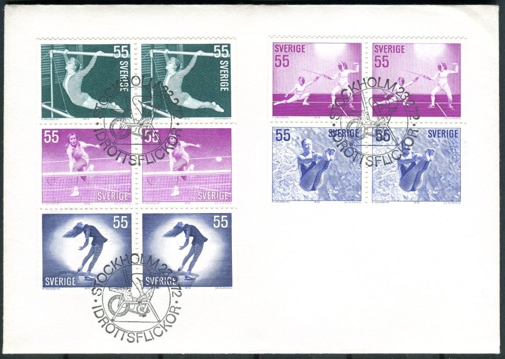 (1972) FDC 737 - 741 - Švédsko - sportovkyně