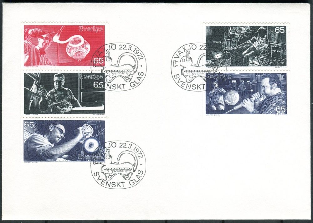 (1972) FDC 746 - 750 - Švédsko - Švédské sklo