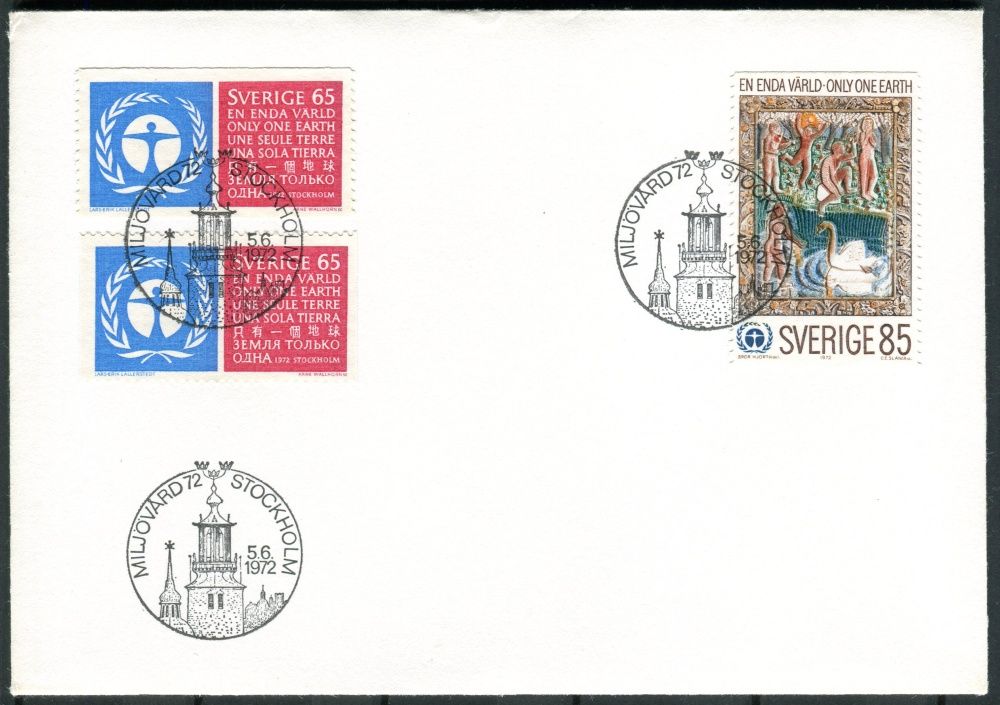 (1972) FDC 758 - 759 - Švédsko - Konference OSN o ochraně životního prostředí, Stockholm