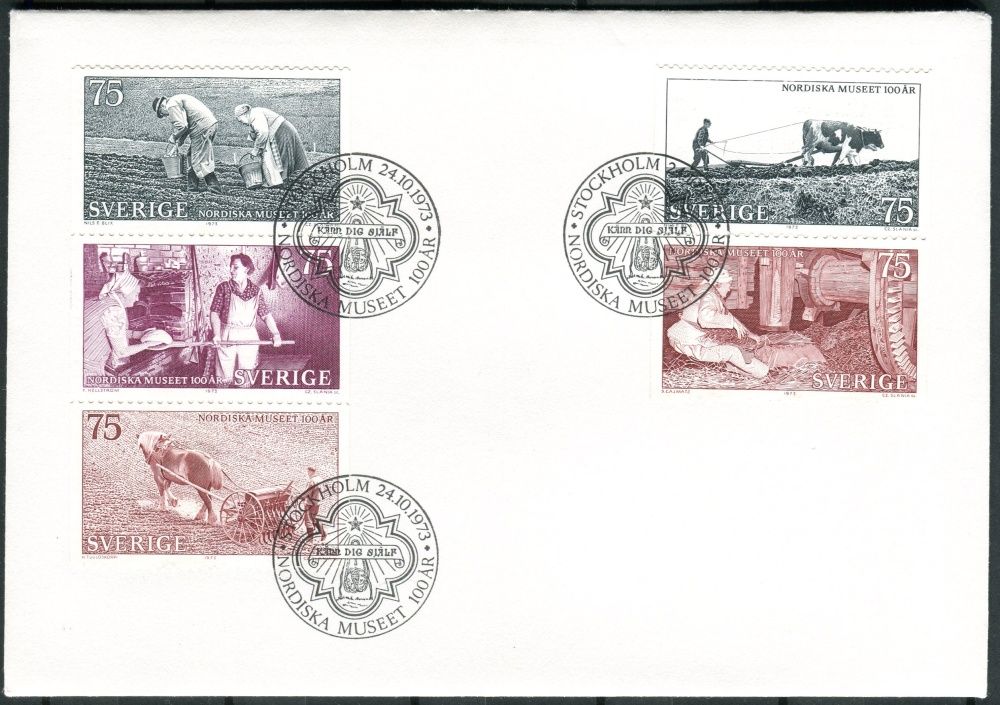 (1973) FDC 815 - 819 - Švédsko - 100 let nordické muzeum