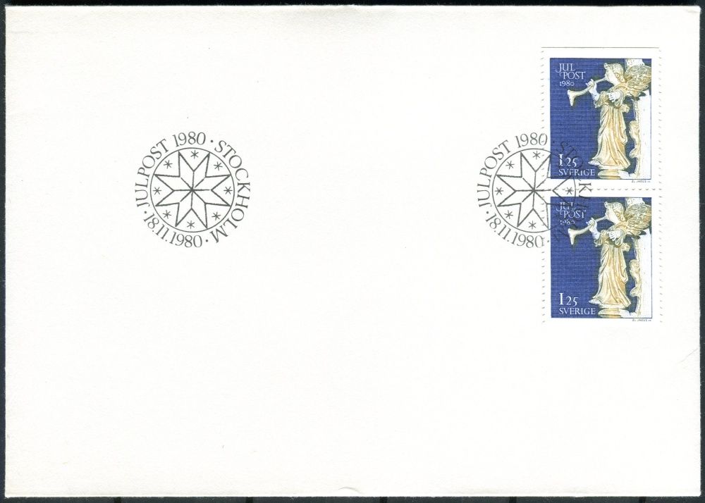 (1980) FDC 1133 - Švédsko - Vánoce: anděl