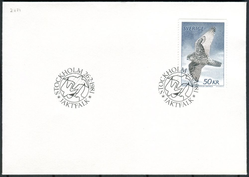 (1981) FDC 1140 - Švédsko - Raroh lovecký