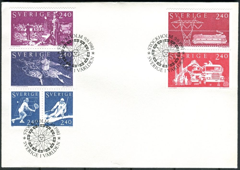 (1981) FDC 1160 - 1165 - Švédsko - Švédsko ve světě