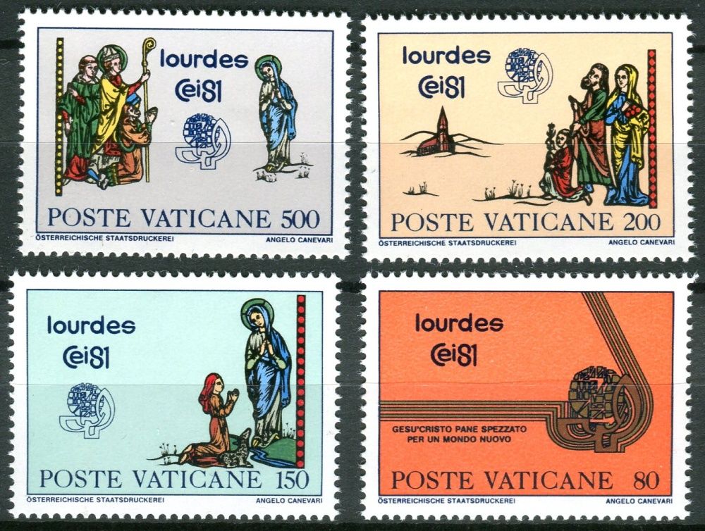 (1981) MiNr. 785 - 788 ** - Vatikán - Světový kongres Eucharistie 1981, Lourdes