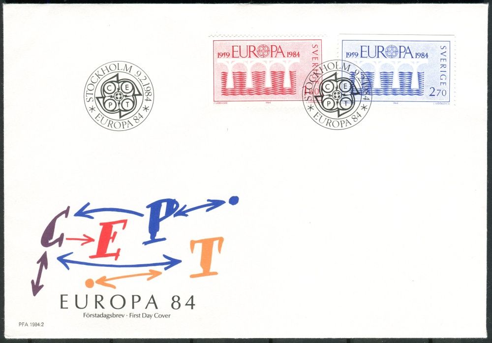 (1984) FDC 1270 - 1271 - Švédsko - Europa: 25 let Evropská konference poštovních a telekomunikačních správ (CEPT)