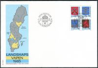 (1985) FDC 1330 - 1333 - Švédsko - provinční znak (V)