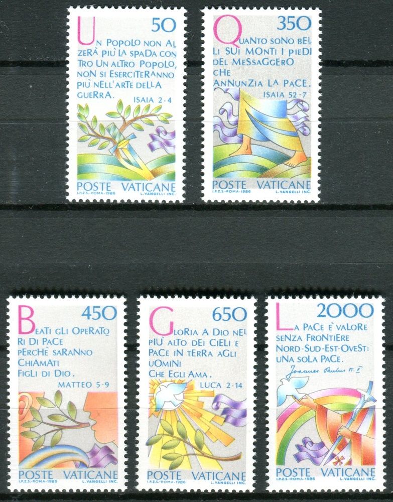 (1986) MiNr. 889 - 893 ** - Vatikán - Mezinárodní rok míru