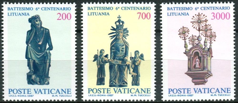 (1987) MiNr. 913 - 915 ** - Vatikán - 600. výročí christianizace Litvy