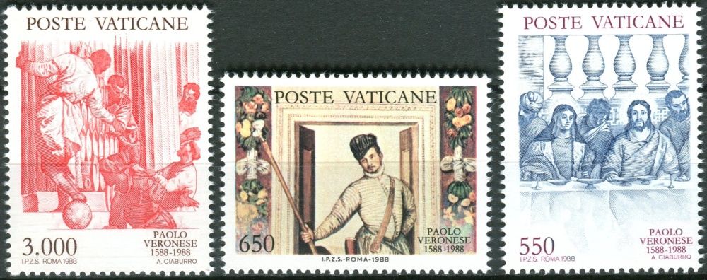 (1988) MiNr. 949 - 951 ** - Vatikán - 400. výročí úmrtí Paola Veroneseho