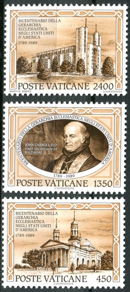 (1989) MiNr. 993 - 995 ** - Vatikán - 200. výročí založení první katolické diecéze ve Spojených státech amerických