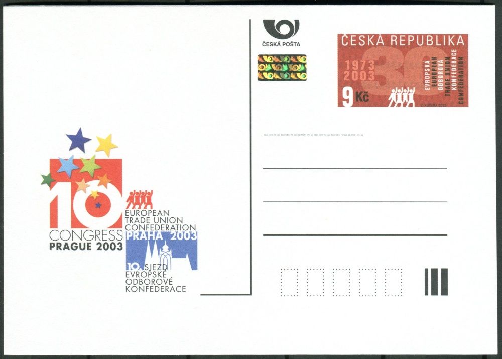 Česká pošta (2003) CDV 82 ** - 10. sjezd Evropské odborové konfederace