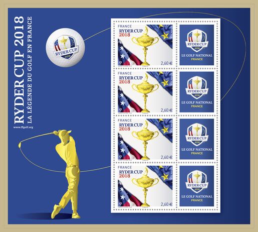 (2018) MiNr. 7067 ** - Francie - PL - Golfový turnaj kolem Ryder Cupu mezi USA a Evropou, Saint-Quentin-en-Yvelines (I)