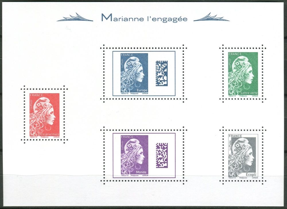 (2018) MiNr. 7073 - 7075; 7077 - 7078 ** - Francie - BLOCK 399 - Marianne