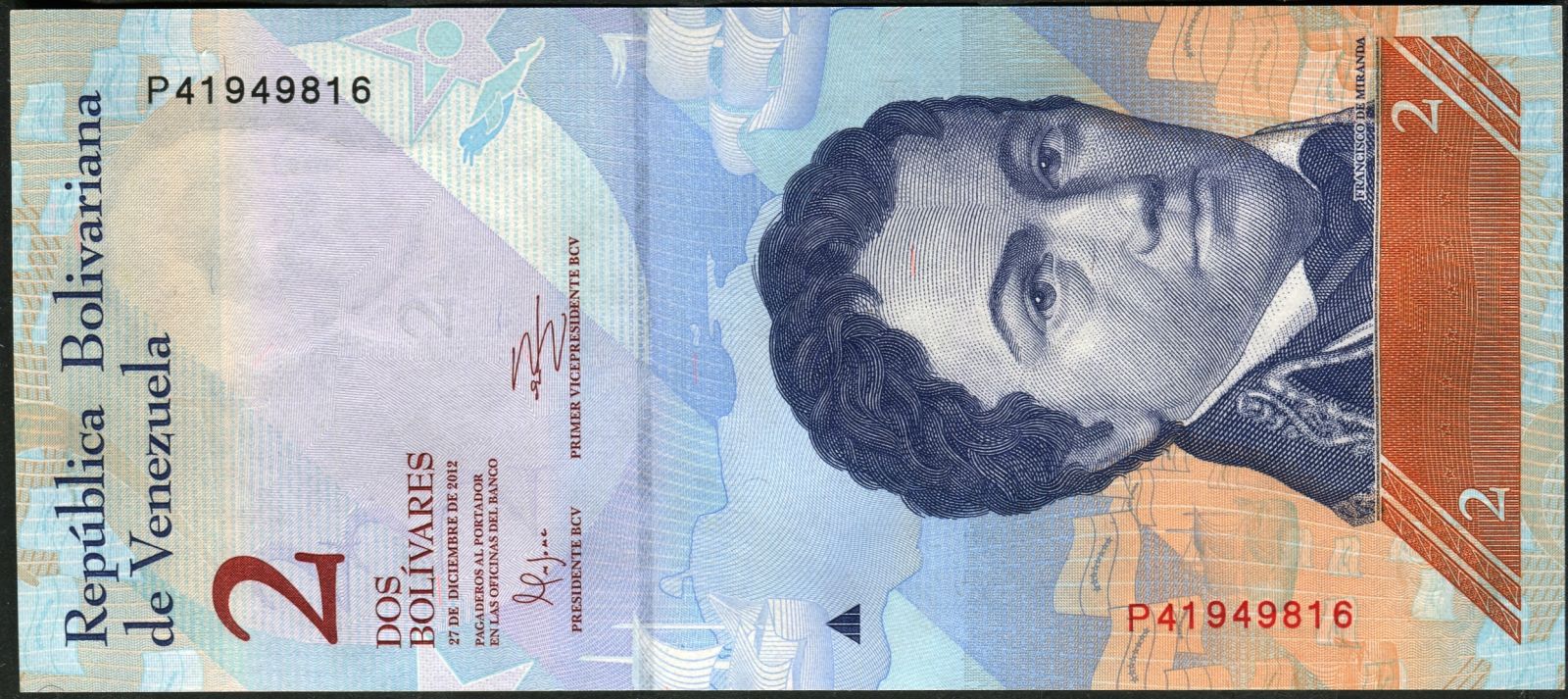 Venezuela (P 88 e) - 2 bolivares (27.12.2012) - UNC