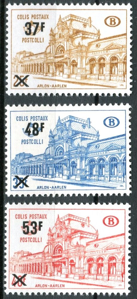 (1970) MiNr. 64 - 66 ** - Belgie - Postpaketmarken - Nádraží