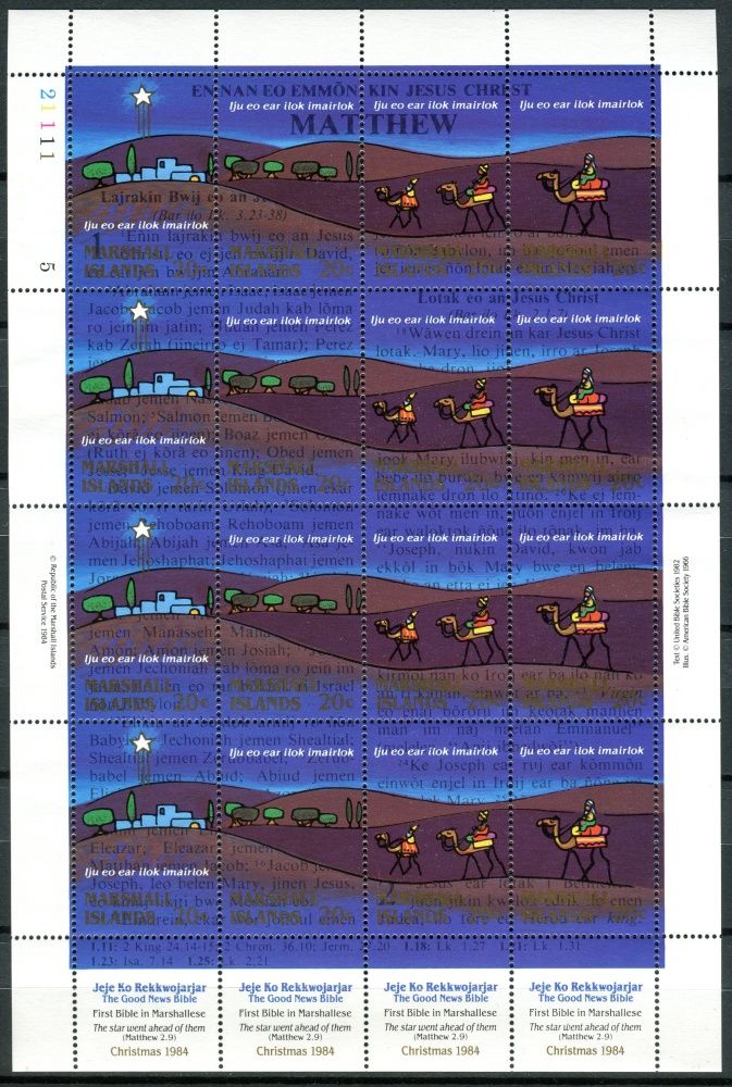 (1984) MiNr. 23 - 26 ** - Marshallovy ostrovy - PL - Vánoce - Tři králové na cestě do Betléma