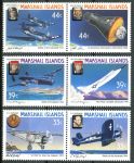 (1987) MiNr. 113 - 118 ** - Marshallovy ostrovy - 2-bl - Historie letectví