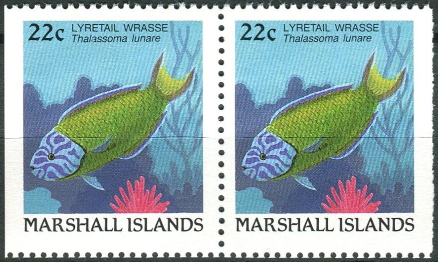 Marshall Islands (1988) MiNr. 154 D ** - Marshallovy ostrovy - 2-bl - Ryby - Thalassoma lunare