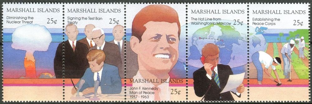 (1988) MiNr. 194 - 198 ** - Marshallovy ostrovy - 5-pá - 25. výročí úmrtí prezidenta Johna F. Kennedyho