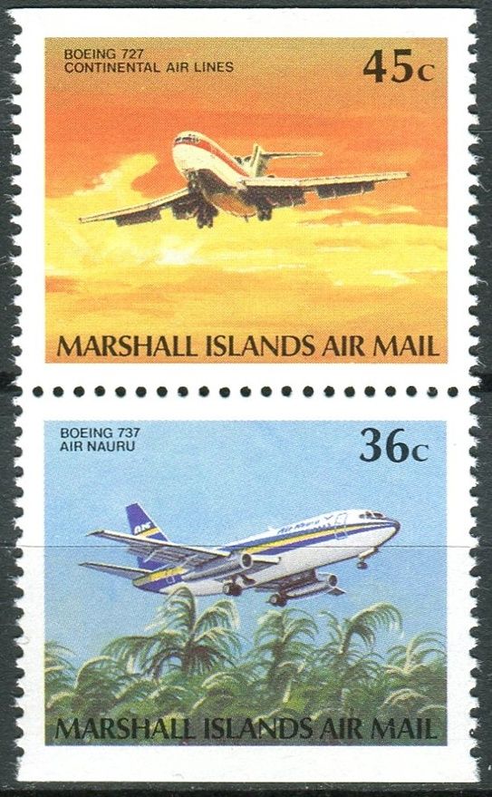 (1989) MiNr. 218 + 220 D ** - Marshallovy ostrovy - 2-bl - letadla