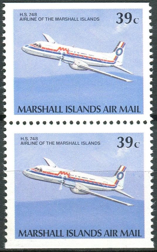 Marshall Islands (1989) MiNr. 219 D ** - Marshallovy ostrovy - 2-bl - letadla - Hawker Siddeley 748