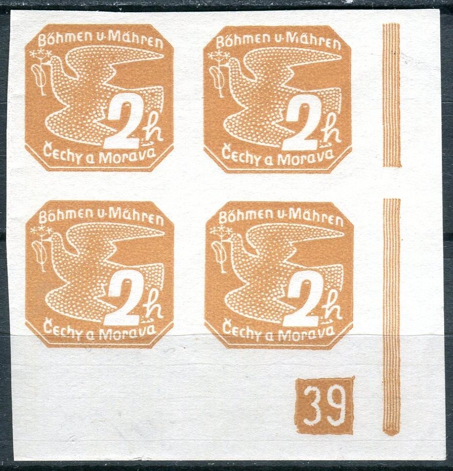 Protektorát Čechy a Morava (1939) č. NV 1 ** - B. ü. M. - 4-bl - Novinové známky - 39