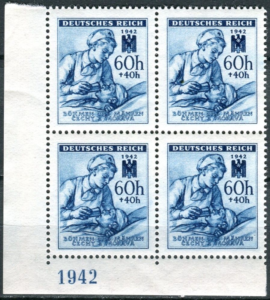 (1942) č. 100 ** - B.u.M. - 4-bl - Německý červený kříž (III.) - "1942"