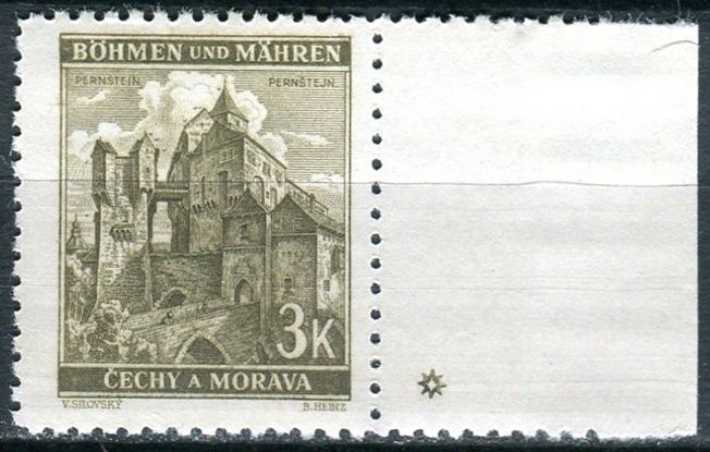 Protektorát Čechy a Morava (1941) č. 61 ** - B.u.M. - Krajiny, hrady, města - Pernštejn - d.z. *
