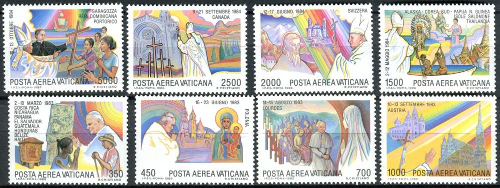 (1986) MiNr. 899 - 906 ** - Vatikán - Světové cesty papeže Jana Pavla II. (1983-1984)