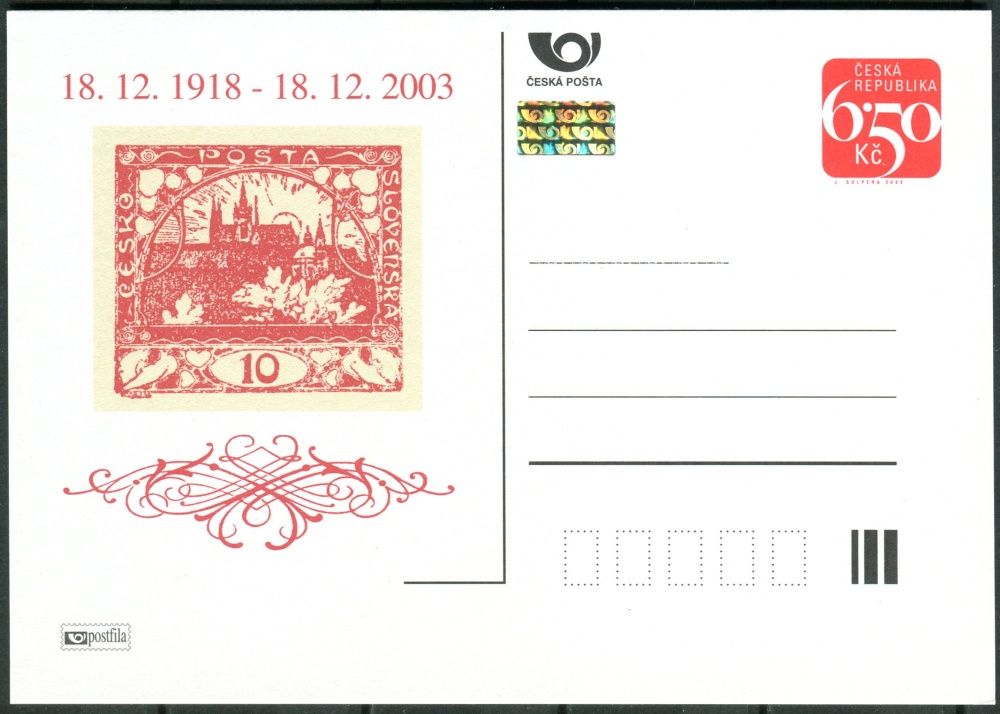 Česká pošta (2003) CDV 87 ** - P 96 - 1918 - 2003
