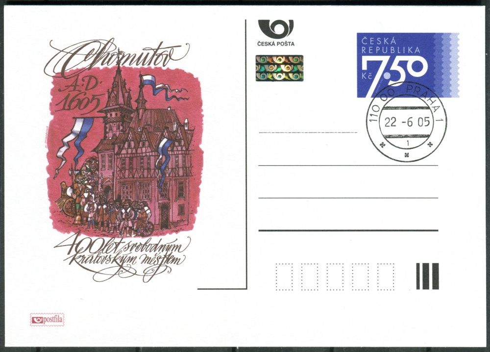 Česká pošta (2005) CDV 96 O - P 115 - Chomutov - razítko