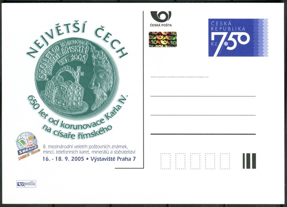 Česká pošta (2005) CDV 96 ** - P 120 - Největší Čech