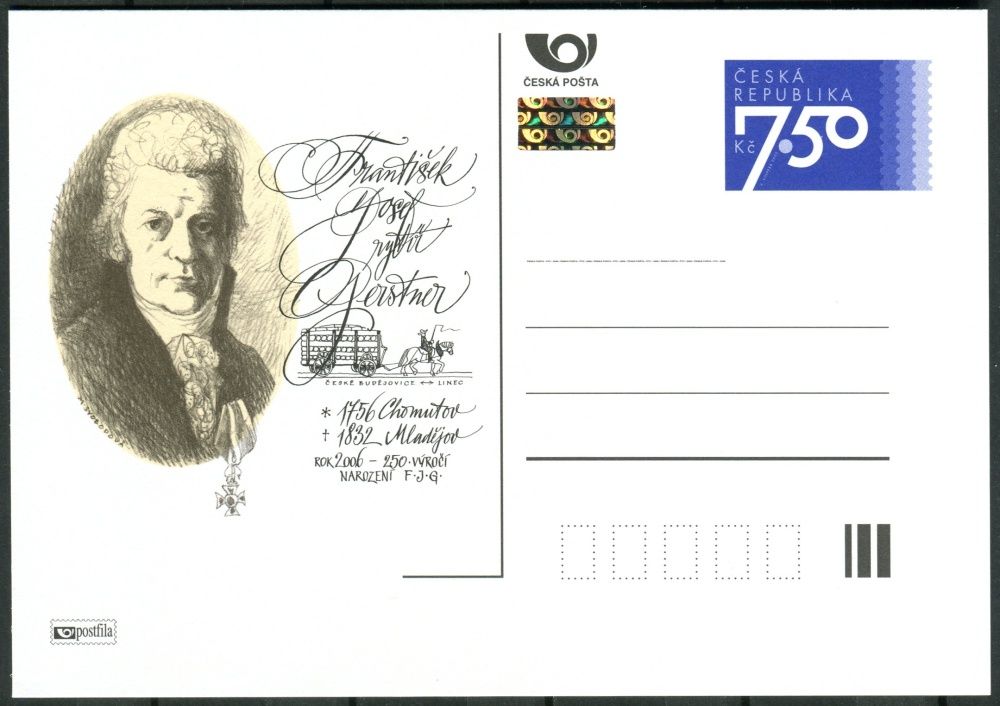 Česká pošta (2006) CDV 96 ** - P 124 - F.J.Gerstner