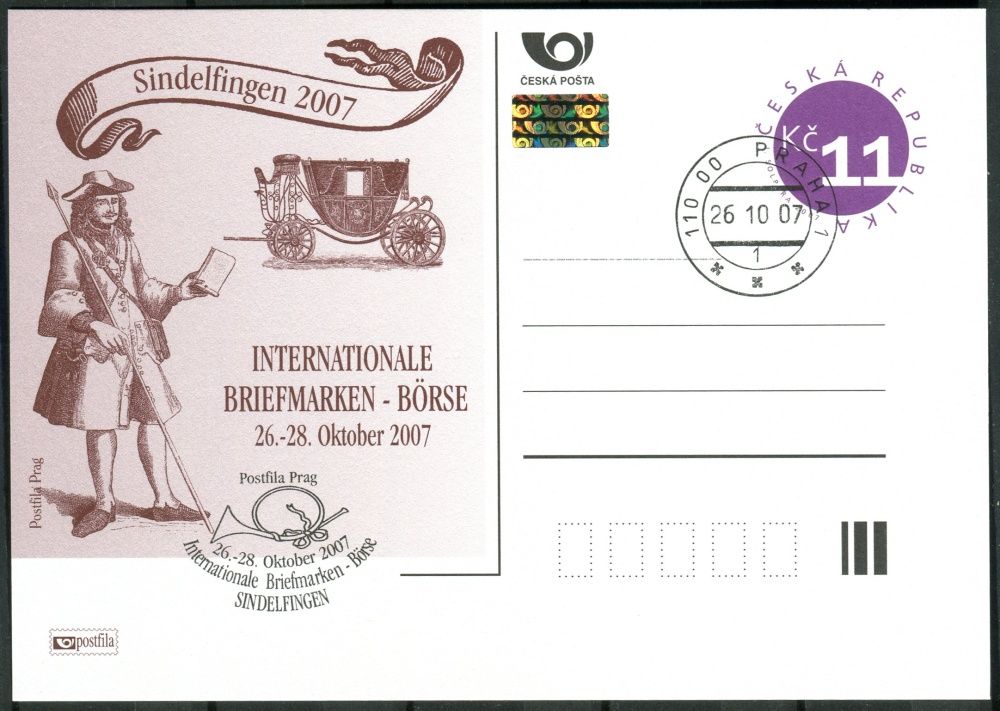 Česká pošta (2007) CDV 108 O - P 148 - Sindelfingen - razítko