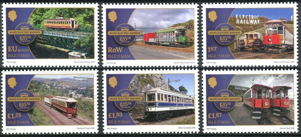 (2018) MiNr. 2398 - 2403 ** - Isle of Man - 125 let elektrická tramvaj na ostrově Man (I); Europa: mosty