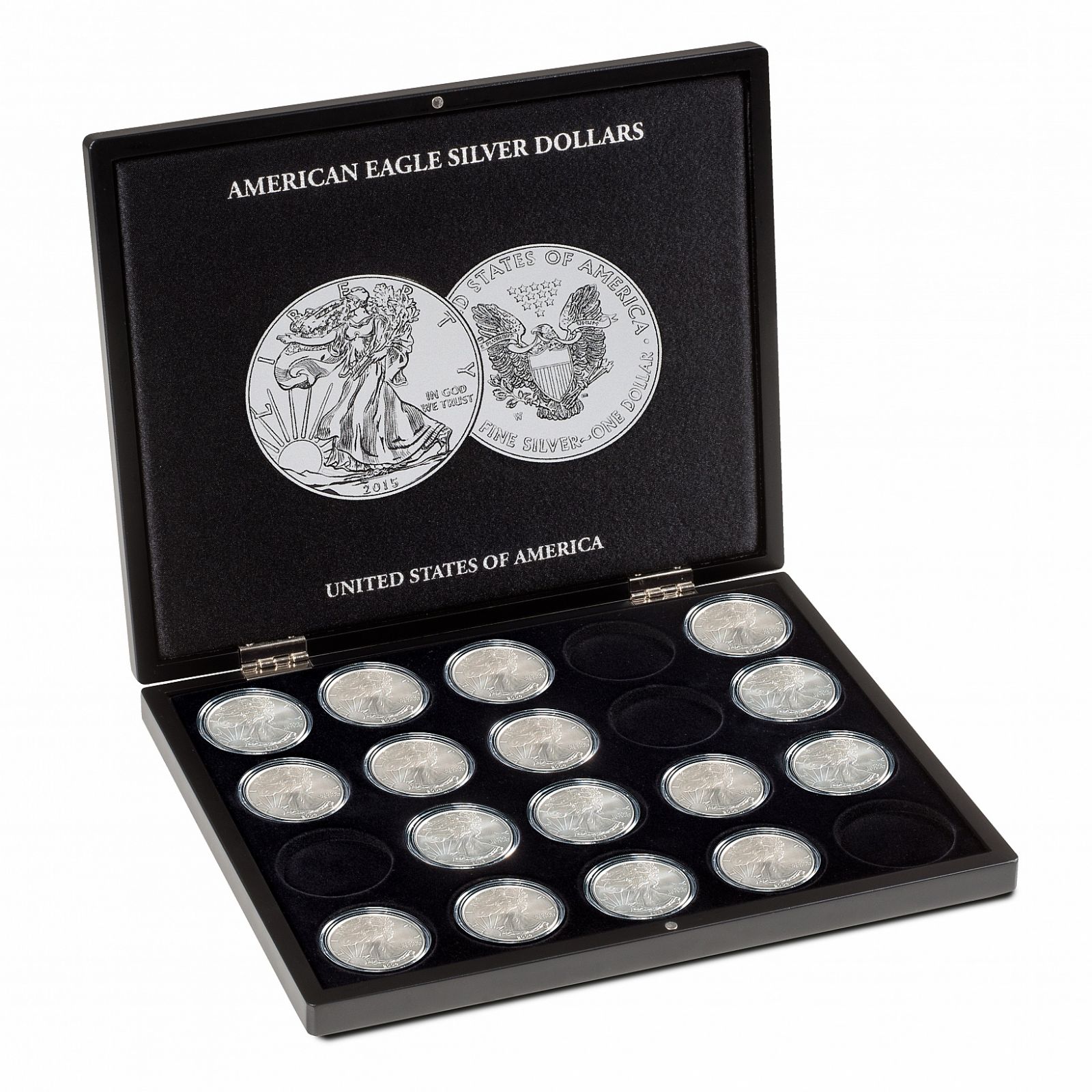 Leuchtturm Mincovní kazeta Volterra pro 1 oz "American Eagle " 20 ks stříbrných mincí