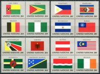 (1982) MiNr. 397 - 412 ** - OSN New York - 4-bl - Vlajky členských států OSN (III)