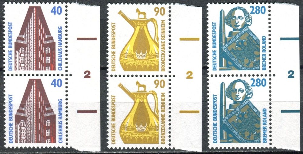 (1988) MiNr. 1379 - 1381 ** - Německo - 2-bl - d.z. - Památky (IV)