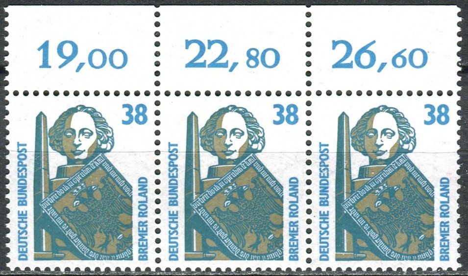 (1989) MiNr. 1400 A ** - Německo - 3-pá - počit. - Památky (V) - Rolandsäule, Brémy