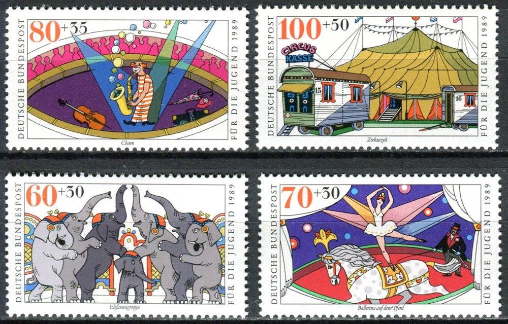 (1989) MiNr. 1411 - 1414 ** - Německo - Cirkus