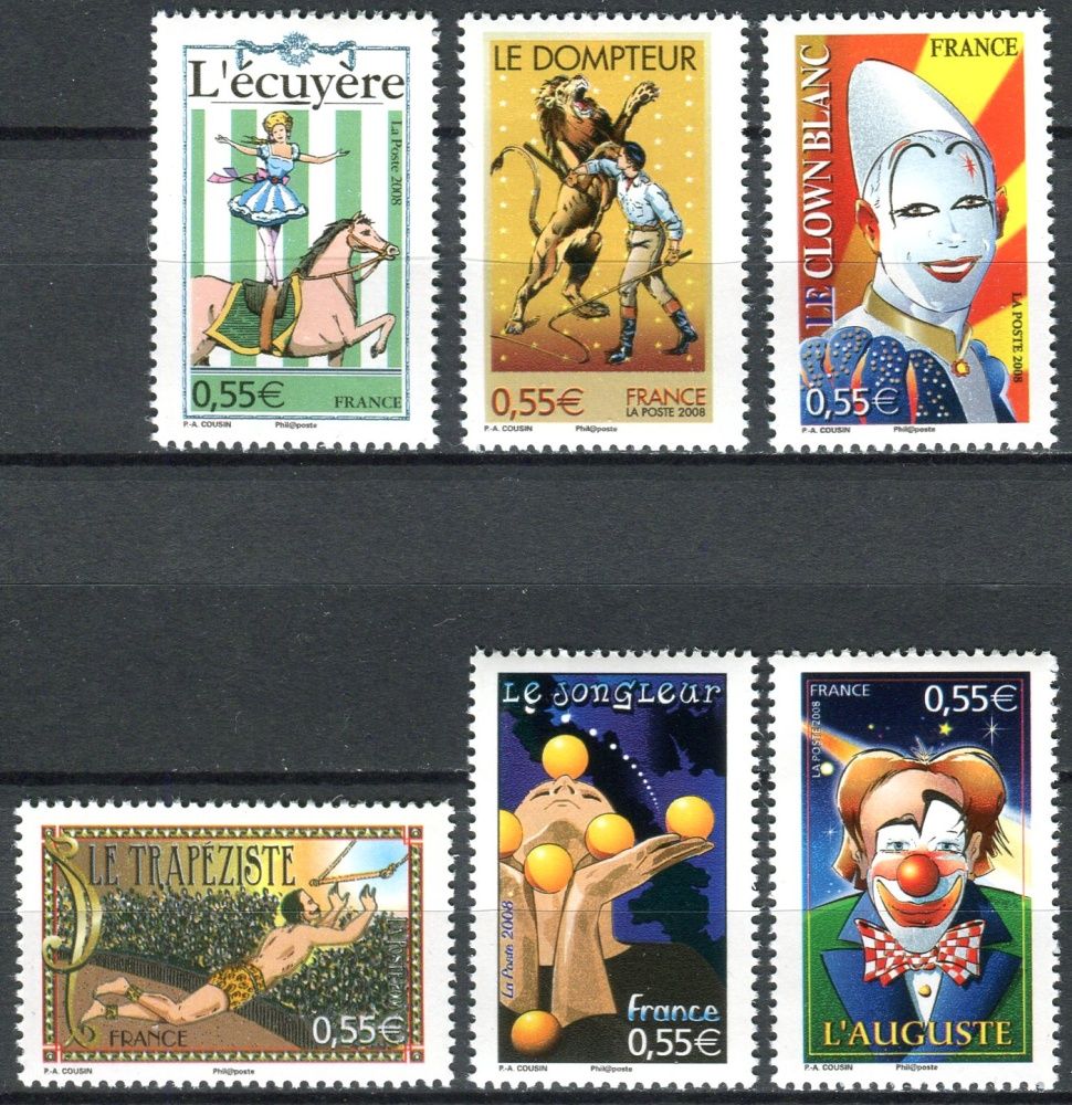 Post France (2008) MiNr. 4443 - 4448 ** - Francie - Červený kříž: cirkus