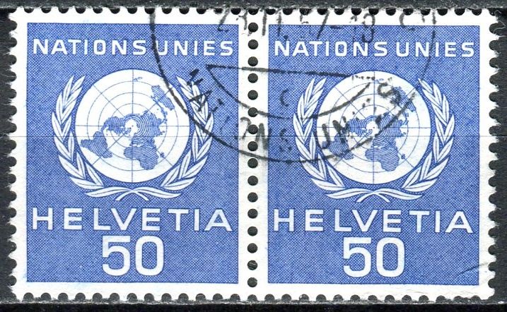 (1959) MiNr. 30 O - Švýcarsko - OSN - 2-bl - OSN Emblém