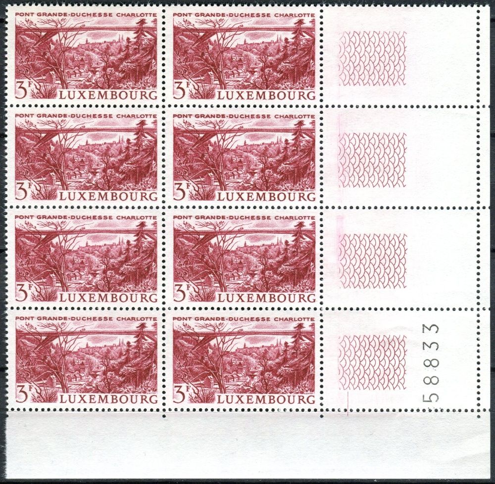 (1966) MiNr. 737 ** - Lucembursko - 8-bl - 4 x KP - číslo archu - krajiny