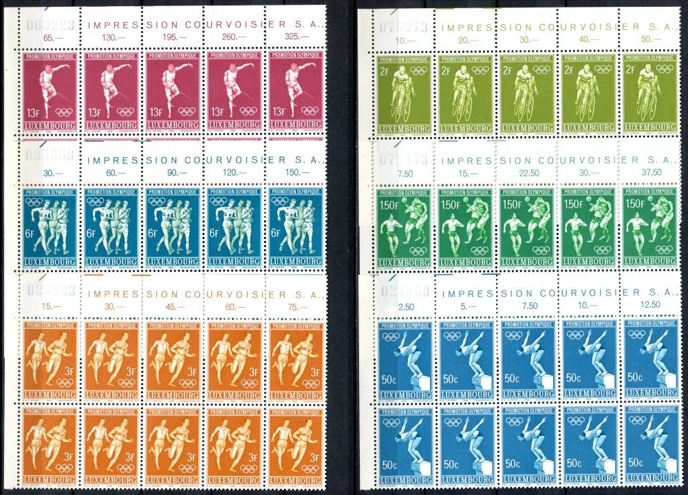 (1968) MiNr. 765 - 770 ** - Lucembursko - 10-bl - Letní olympijské hry, Mexico City